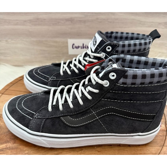VANS Sk8-Hi MTE-1 Plaid Grey/White Men's Sz 9 Wmns 10.5 Sneakers High-Top Shoes - Picture 6 of 11